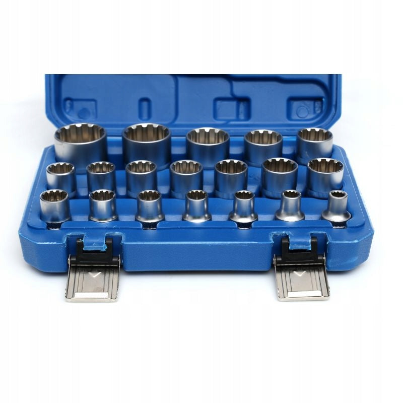 Galvutė rinkinys Kraft&Dele, 19 vnt., E-Torx, 1/2", 8-32 mm