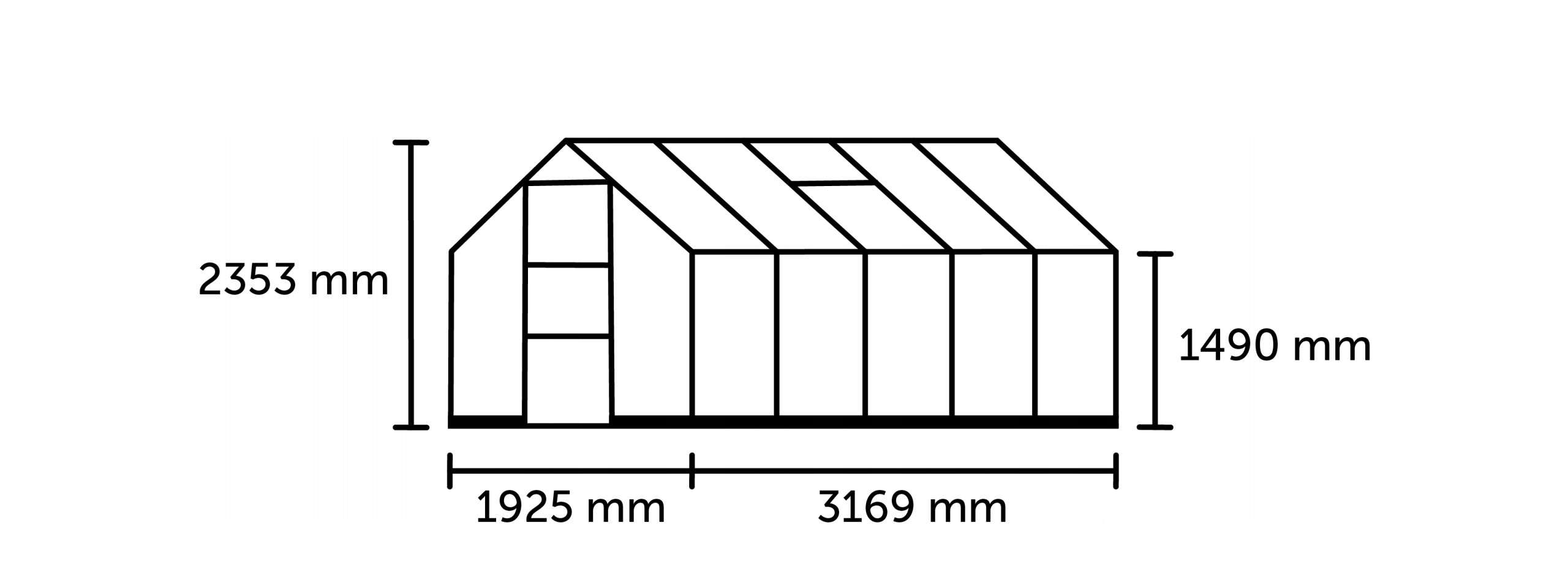 acm Black aluminium greenhouse ICON 6,1 m2; 1,93 x 3,17 m) glass + base Manufacturer Halls