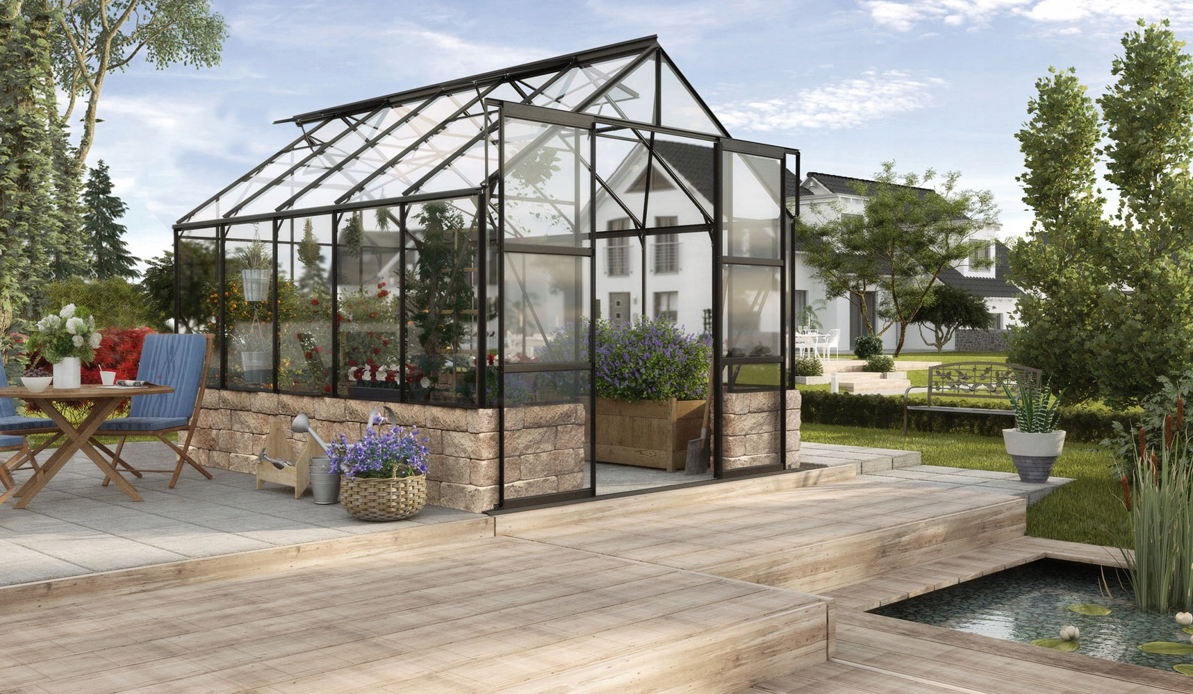 acm Cassandra Greenhouse 11500 (11,5 m2; 2,57 x 4,48 m) + tempered glass Length 4.48 m