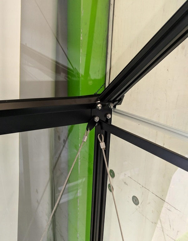 acm GREENHOUSE QUBE 610 1,89 x 3,13 m BLACK TEMPERED ALUMINUM GLASS Thickness 3 mm