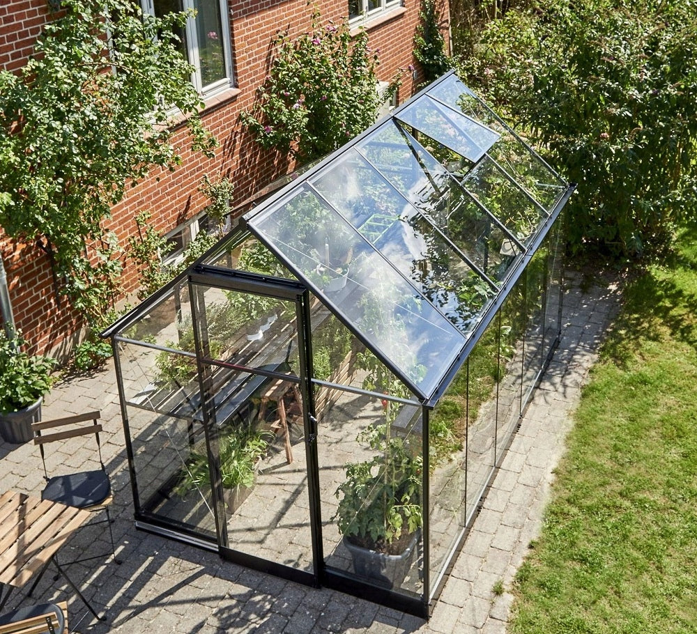 acm GREENHOUSE QUBE 610 1,89 x 3,13 m BLACK TEMPERED ALUMINUM GLASS
