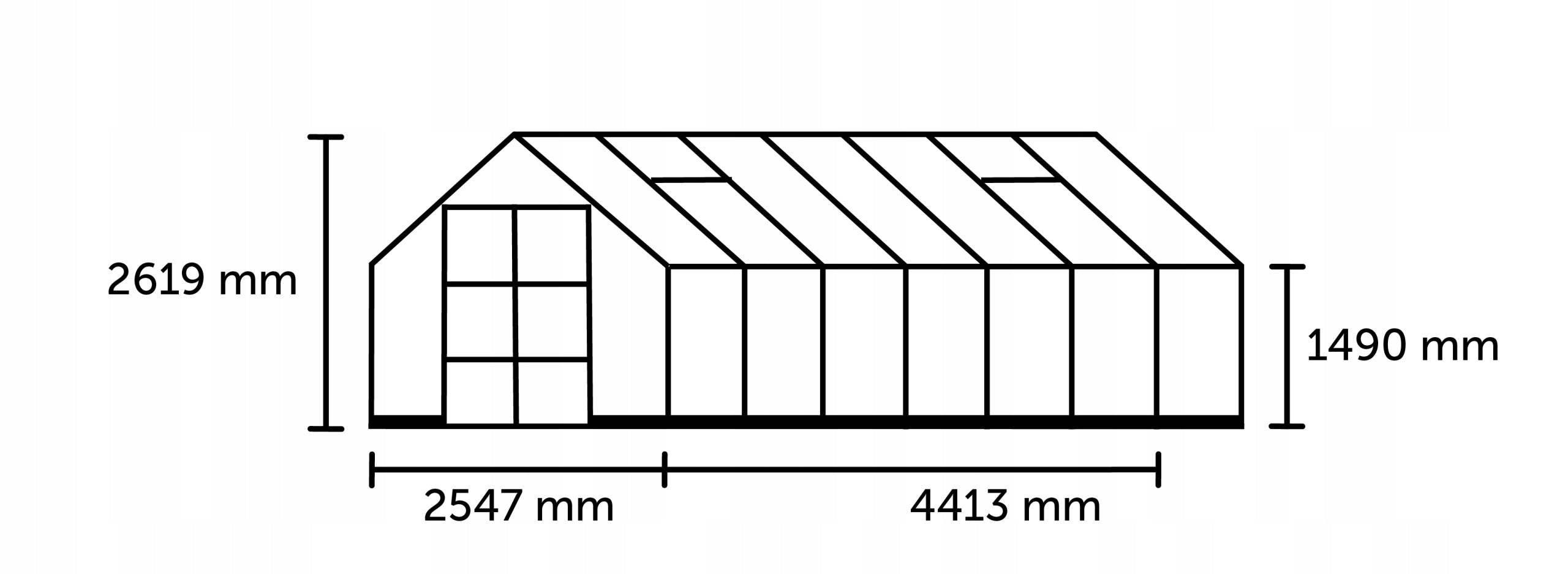 acm ICON aluminium greenhouse 11,2 m2; 2,55 x 4,41 m tempered glass + base Manufacturer code HR01373