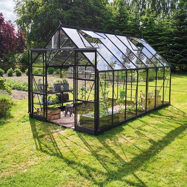 acm ICON aluminium greenhouse 11,2 m2; 2,55 x 4,41 m tempered glass + base