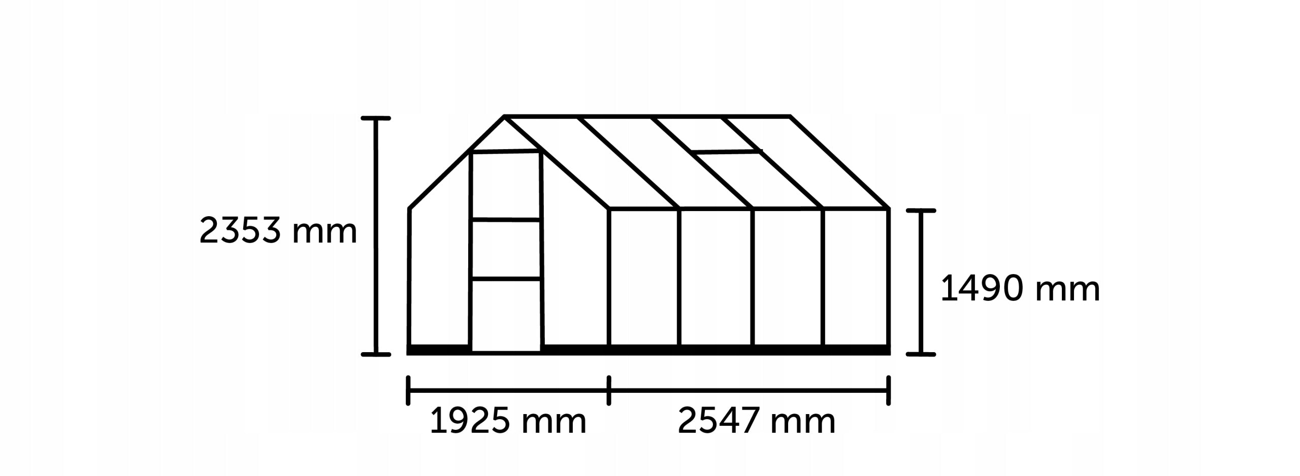 acm ICON aluminium greenhouse 4,9 m2; 1,93 x 2,55 m) tempered glass + base Product weight with unit packaging 350 kg