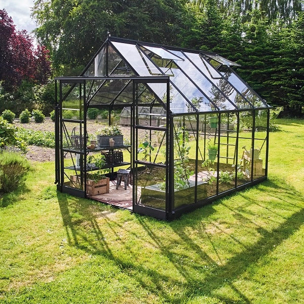 acm ICON aluminium greenhouse 8,1 m2; 2,55 x 3,17 m tempered glass + base