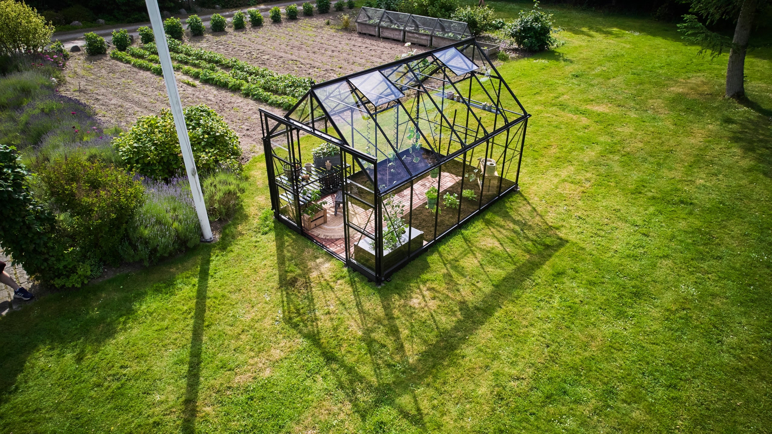 acm ICON aluminium greenhouse 9,7 m2; 2,55 x 3,79 m tempered glass + base Packaging status original