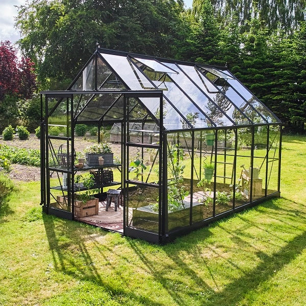 acm ICON aluminium greenhouse 9,7 m2; 2,55 x 3,79 m tempered glass + base