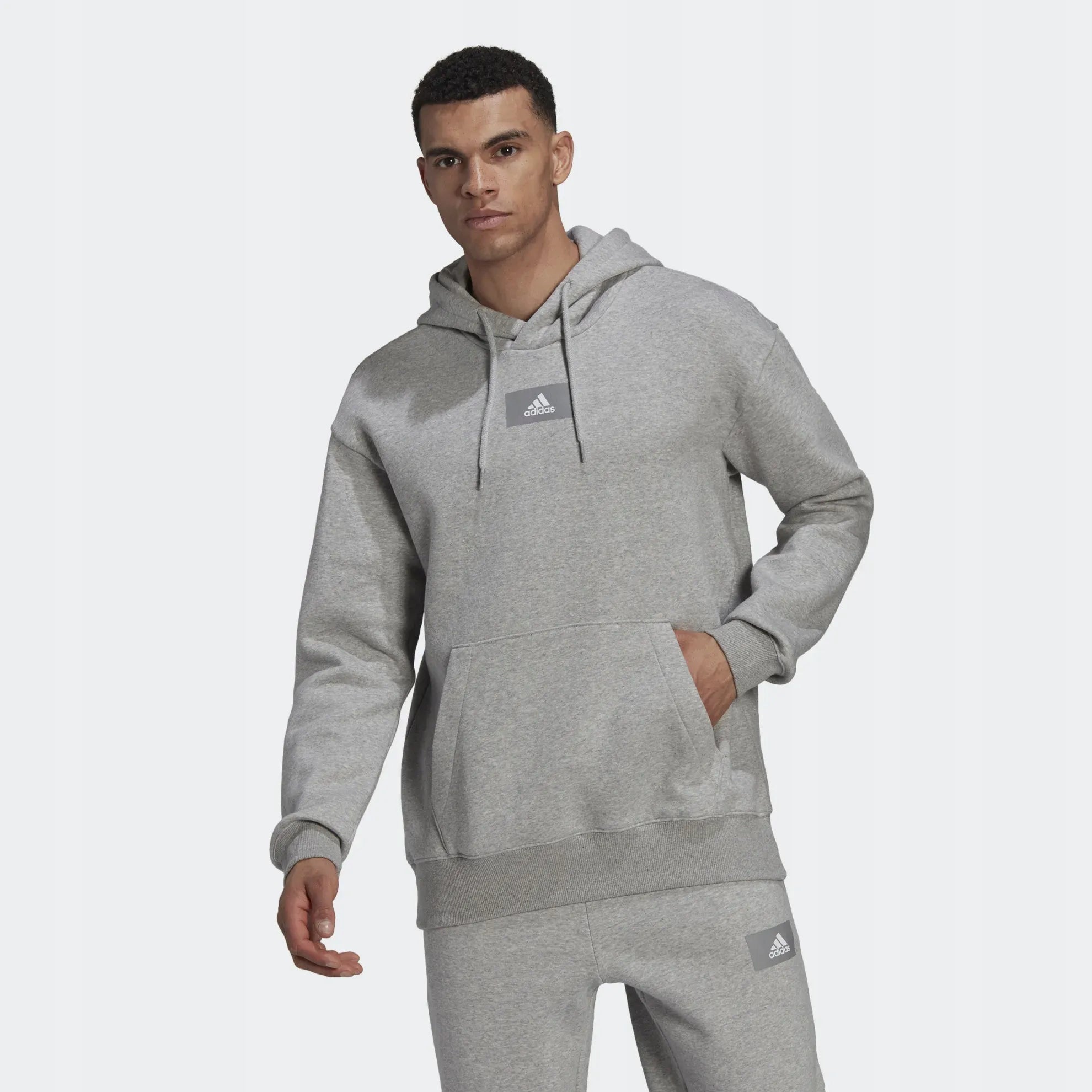 Pullover für Herren Adidas FeelVivid Fleece Drop, grau 