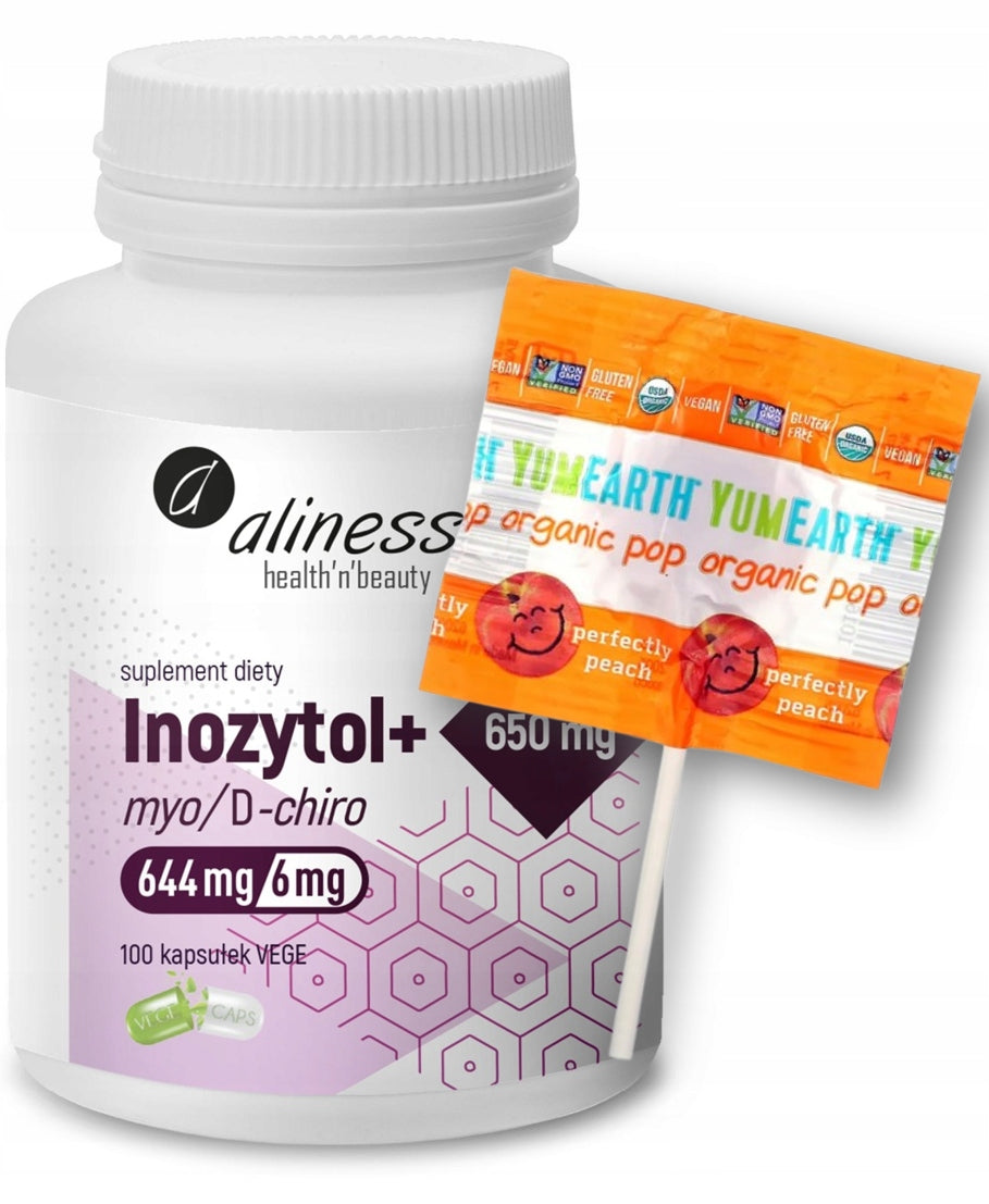 aliness - INOZYTOL myo / D-chiro 650mg + vitamin B6 x 100 caps. PCOS + Freebie!