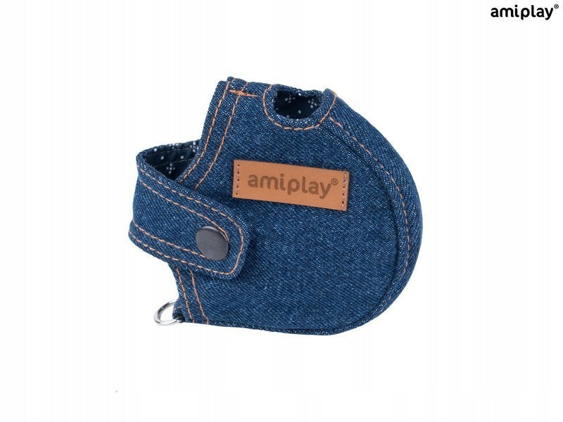 amiplay Automatic lanyard case Denim L Navy Blue