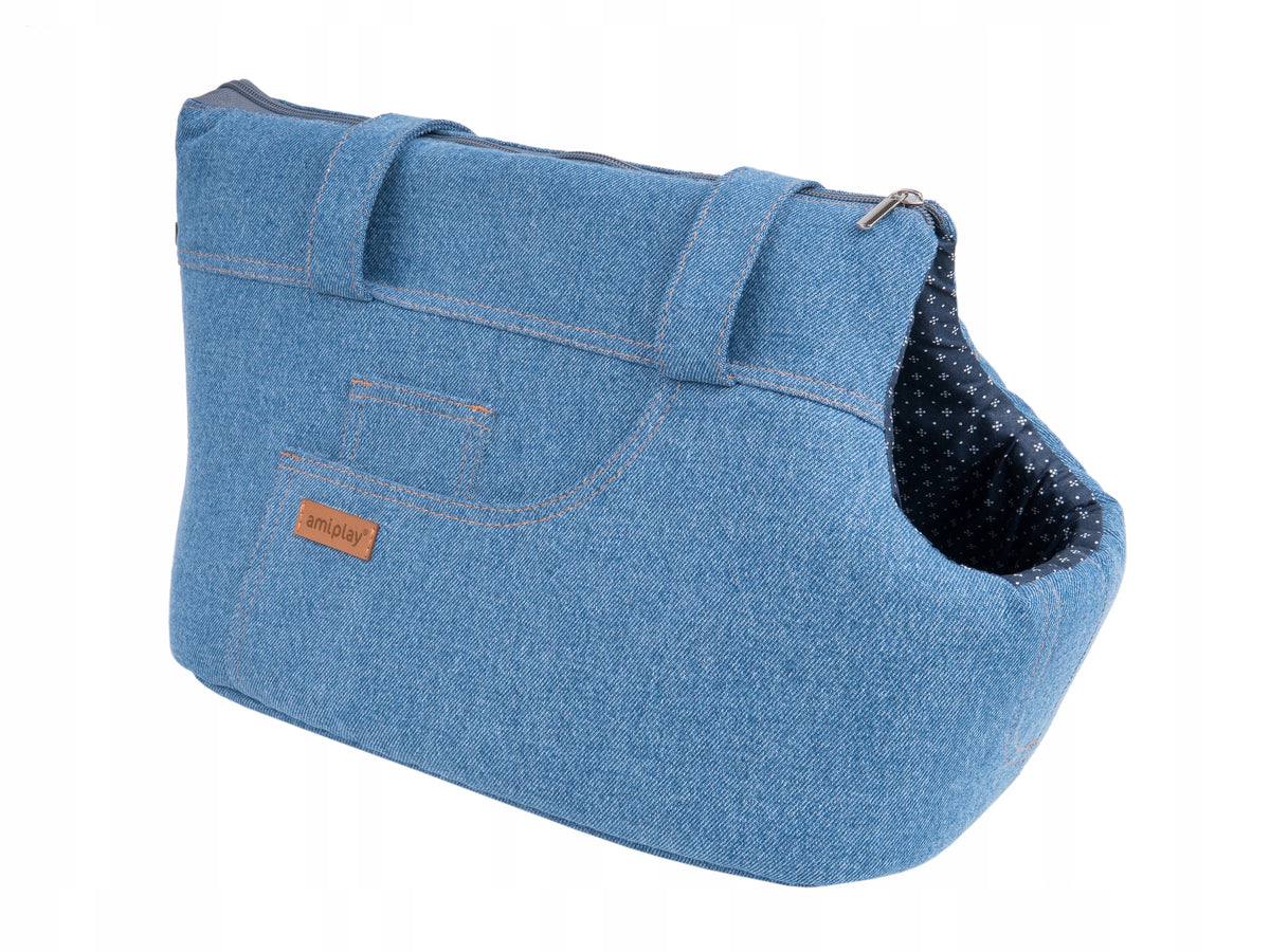 amiplay Cat Carry Bag Denim S blue