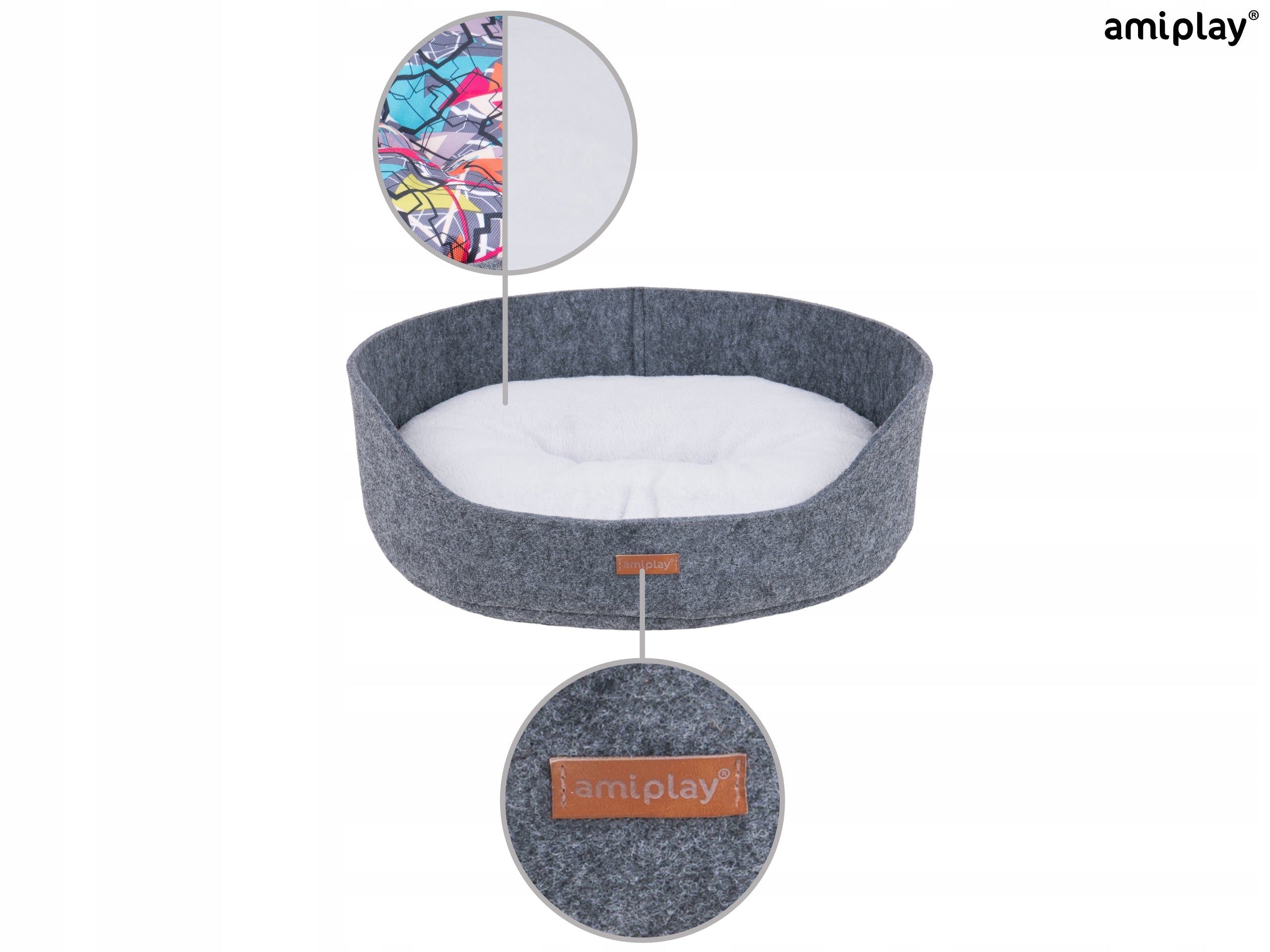 Amiplay-Lager Oval L, 61x53x21 cm 