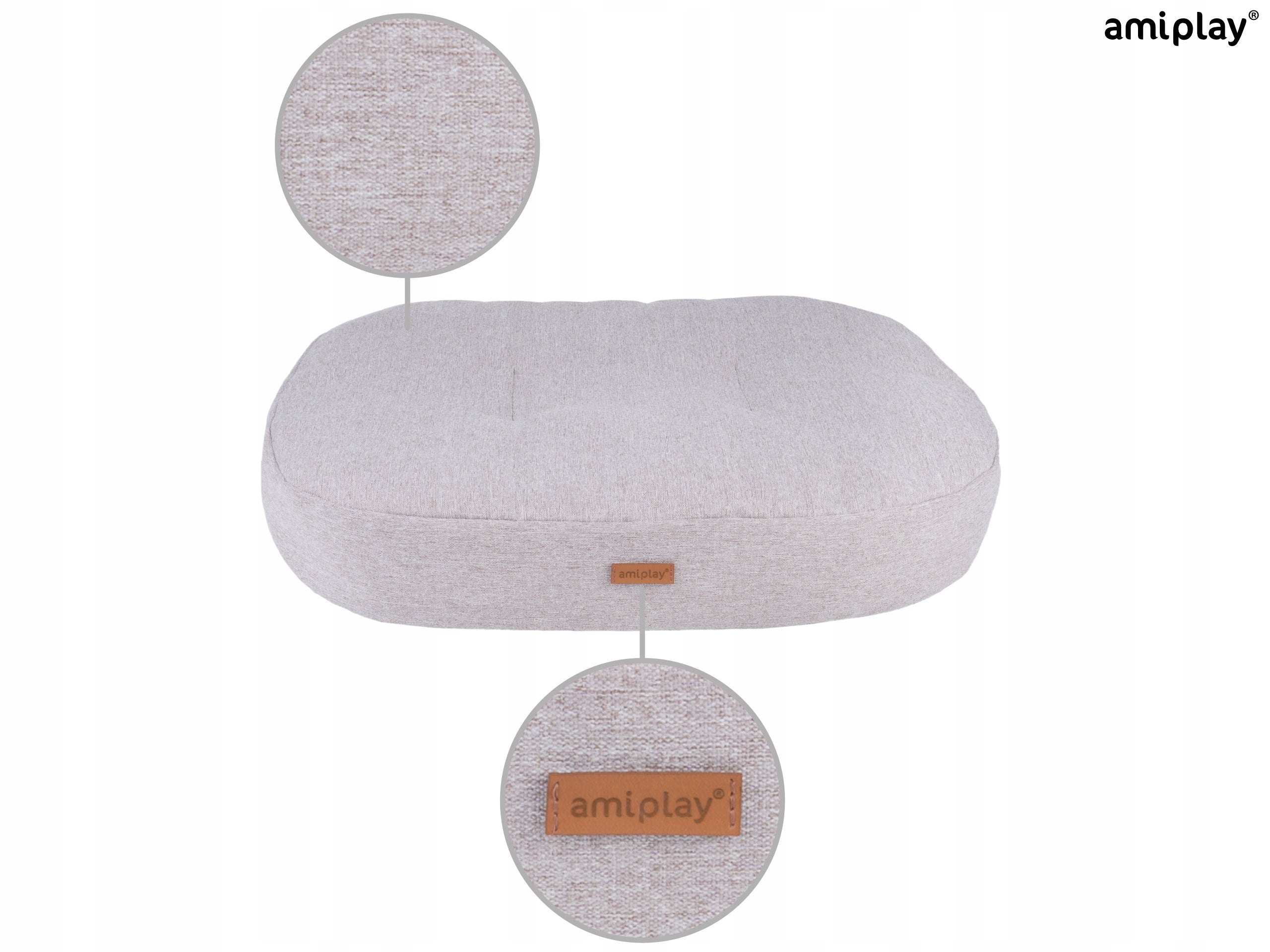 Amiplay ovale Matratze Montana Beige XL, 102x83x11 cm 