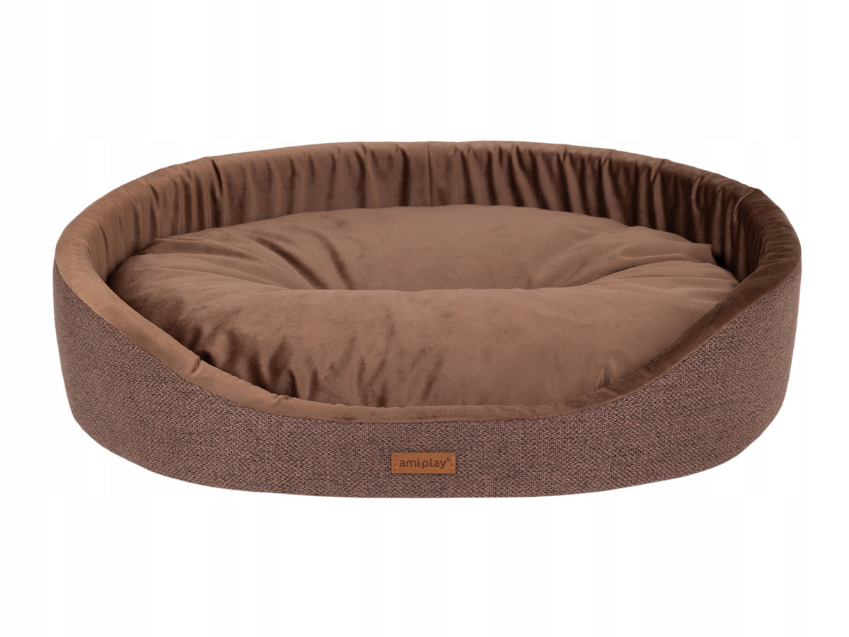 amiplay Oval Bed Siena L Brown for Cat