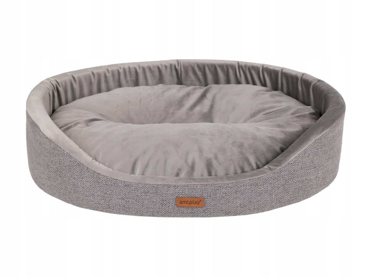 amiplay Oval Bed Siena L Grey
