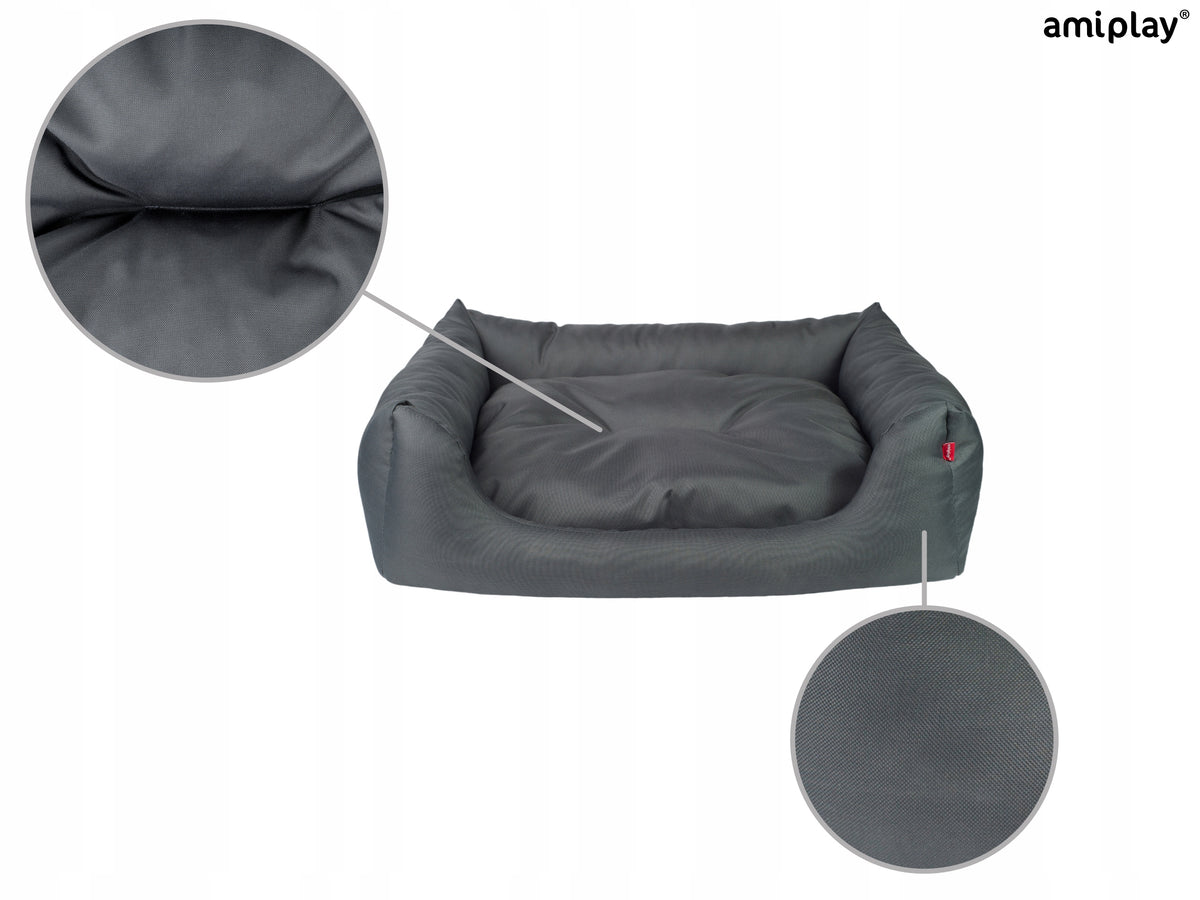 amiplay Rectangle Bed Basic Sofa XXL Graphite Stuffing silicone ball (artificial fluff)