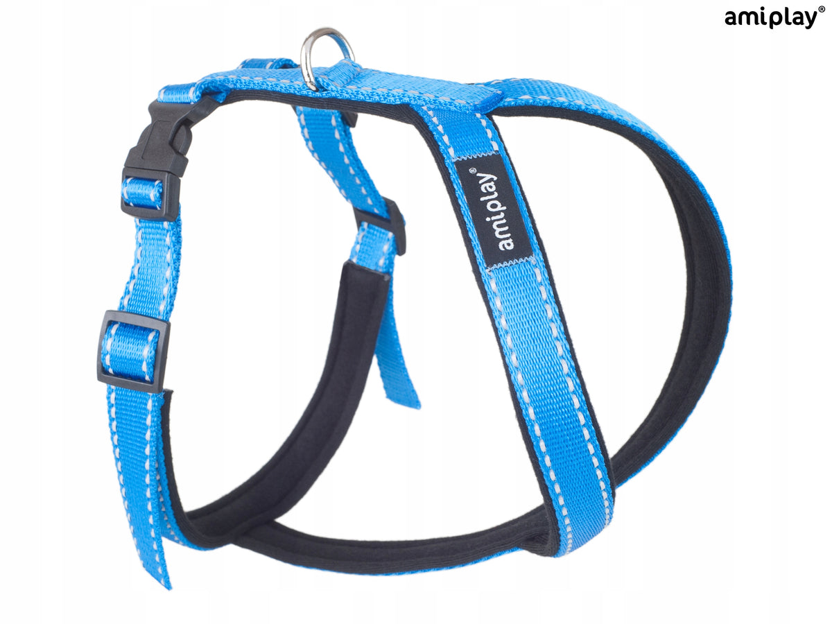 amiplay Reflective Harness Grand Soft Reflective M Blue Brand Amiplay