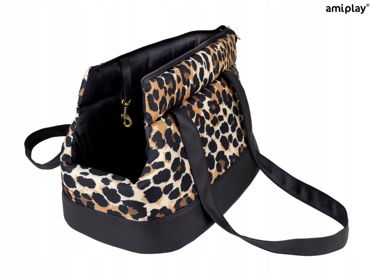 amiplay Safari S leopard cat carry bag Color brown