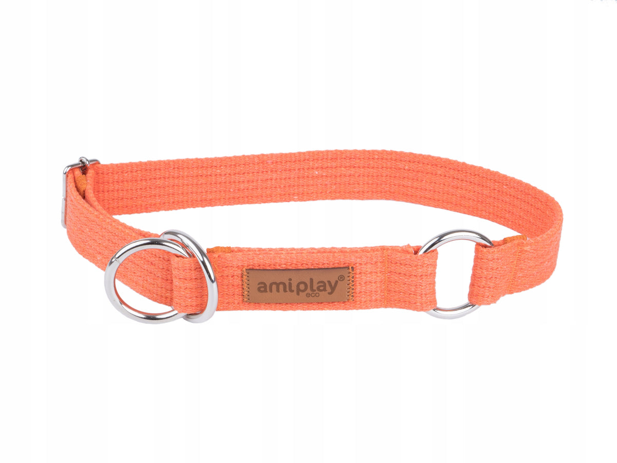 amiplay Strong semi-clamp collar Cotton L Pomarań