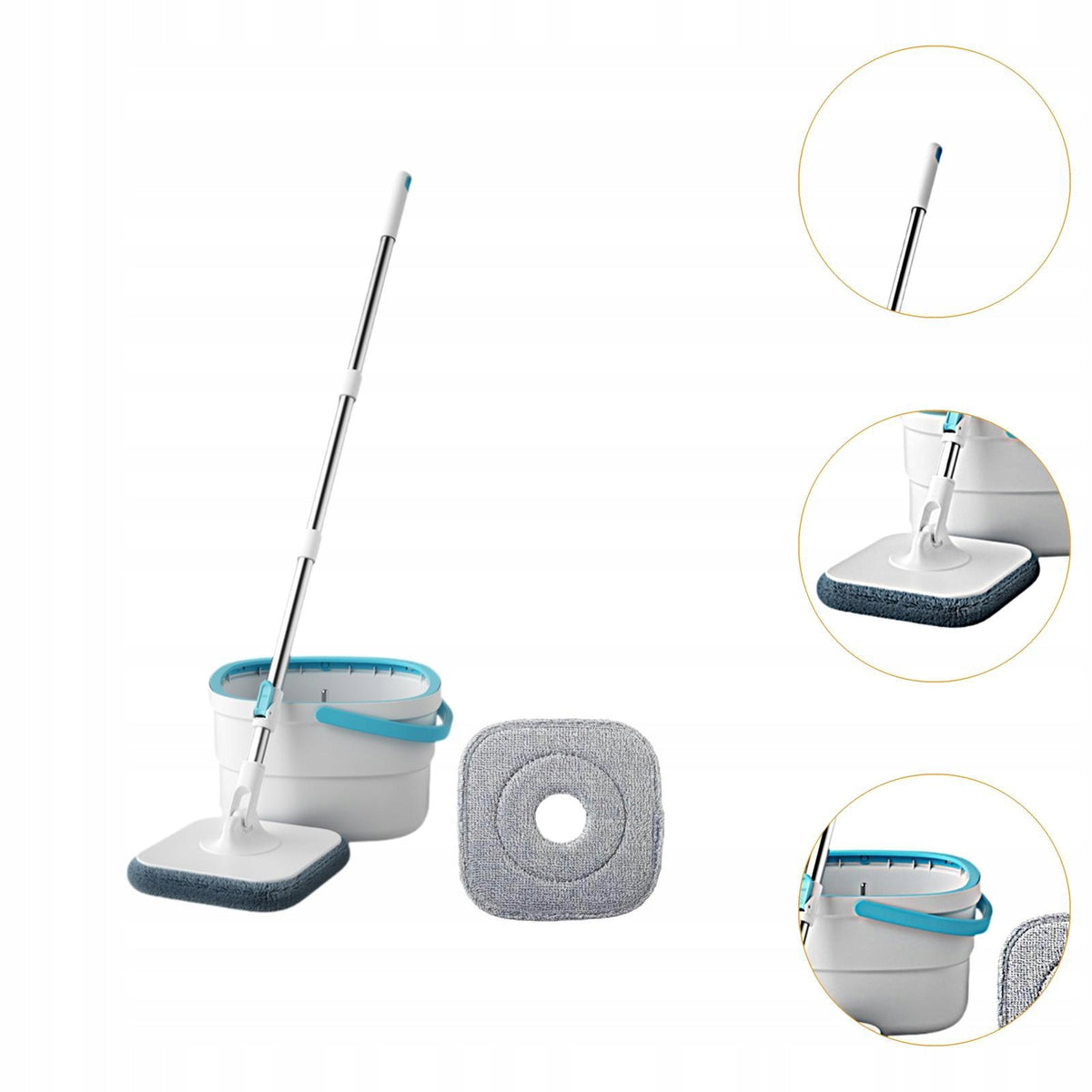 and Bucket Set Washable Adjustable Handle Microfiber Mops with 2 Mop Pads Brand no brand