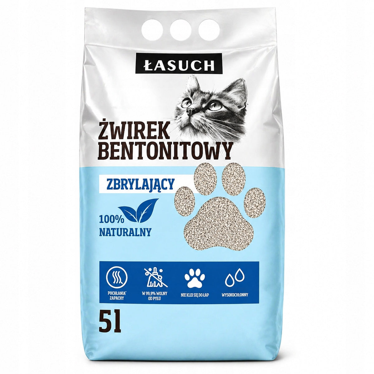 Łasuch bentonite cat litter 5l clumping