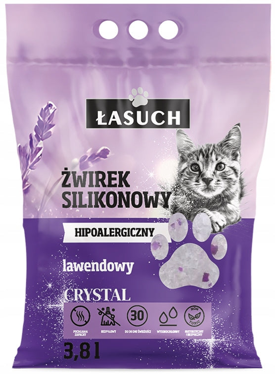Łasuch cat litter silicone 3,8l Lavender