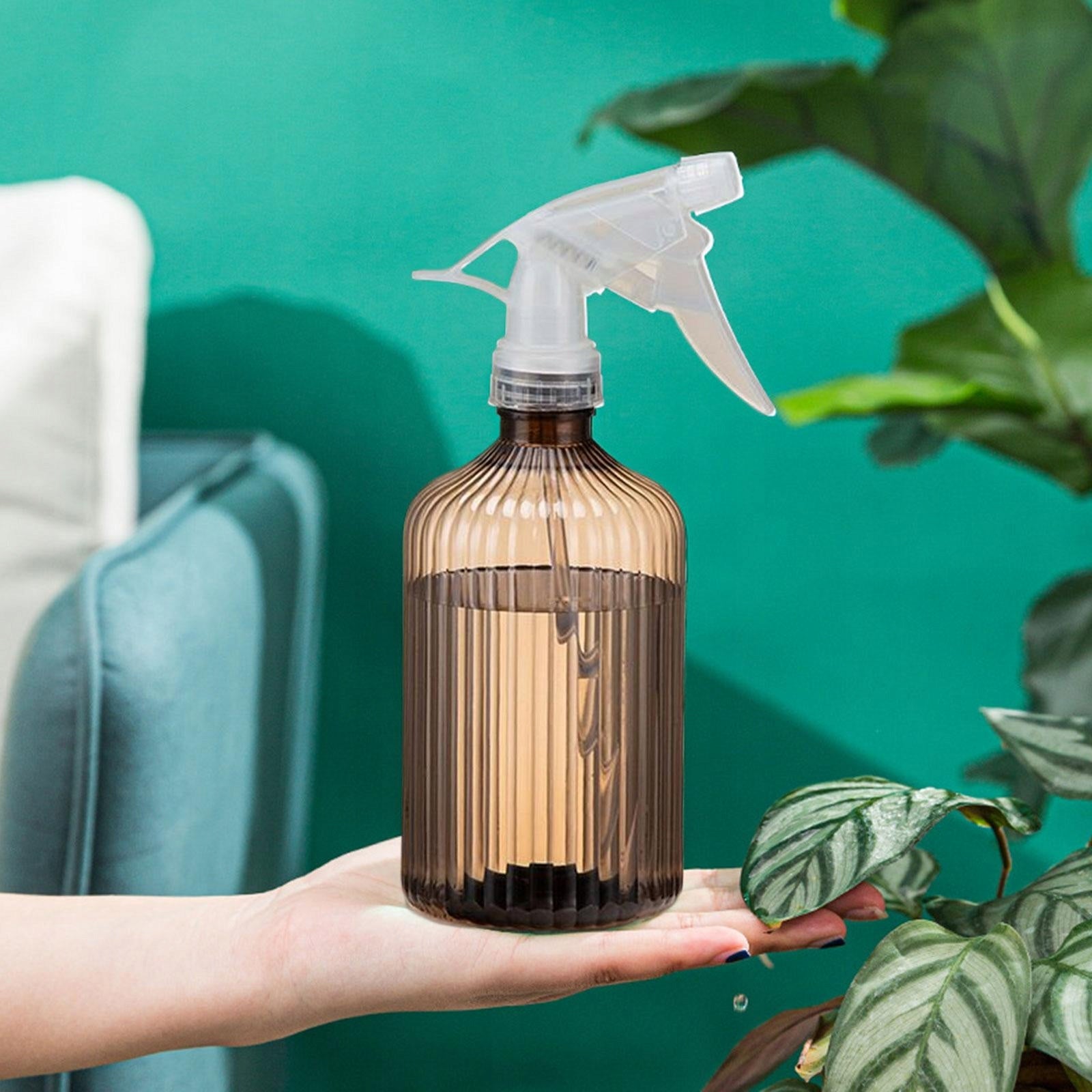 Mister Spray Bottle Transparent Body Fine Mist Multipurpose Large Brown