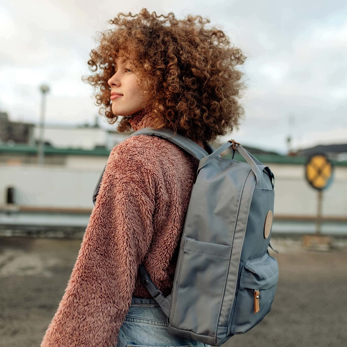 backpack, ergonomic City Light school backpack, steel grey Brand BECKMANN