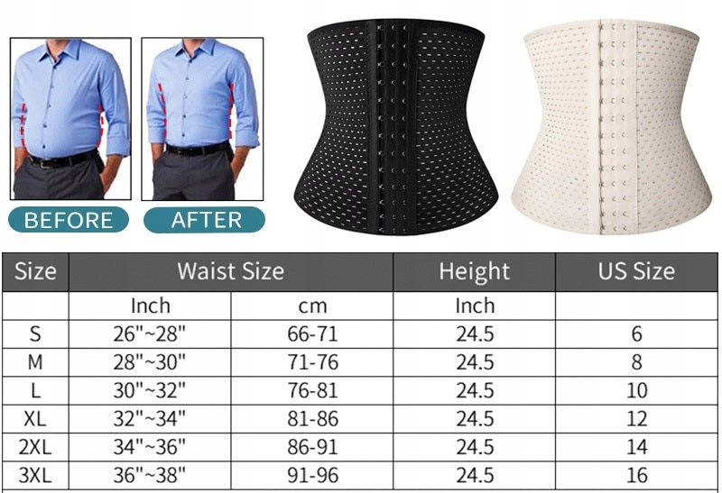 belt corset men's belly slimming beige L Color black