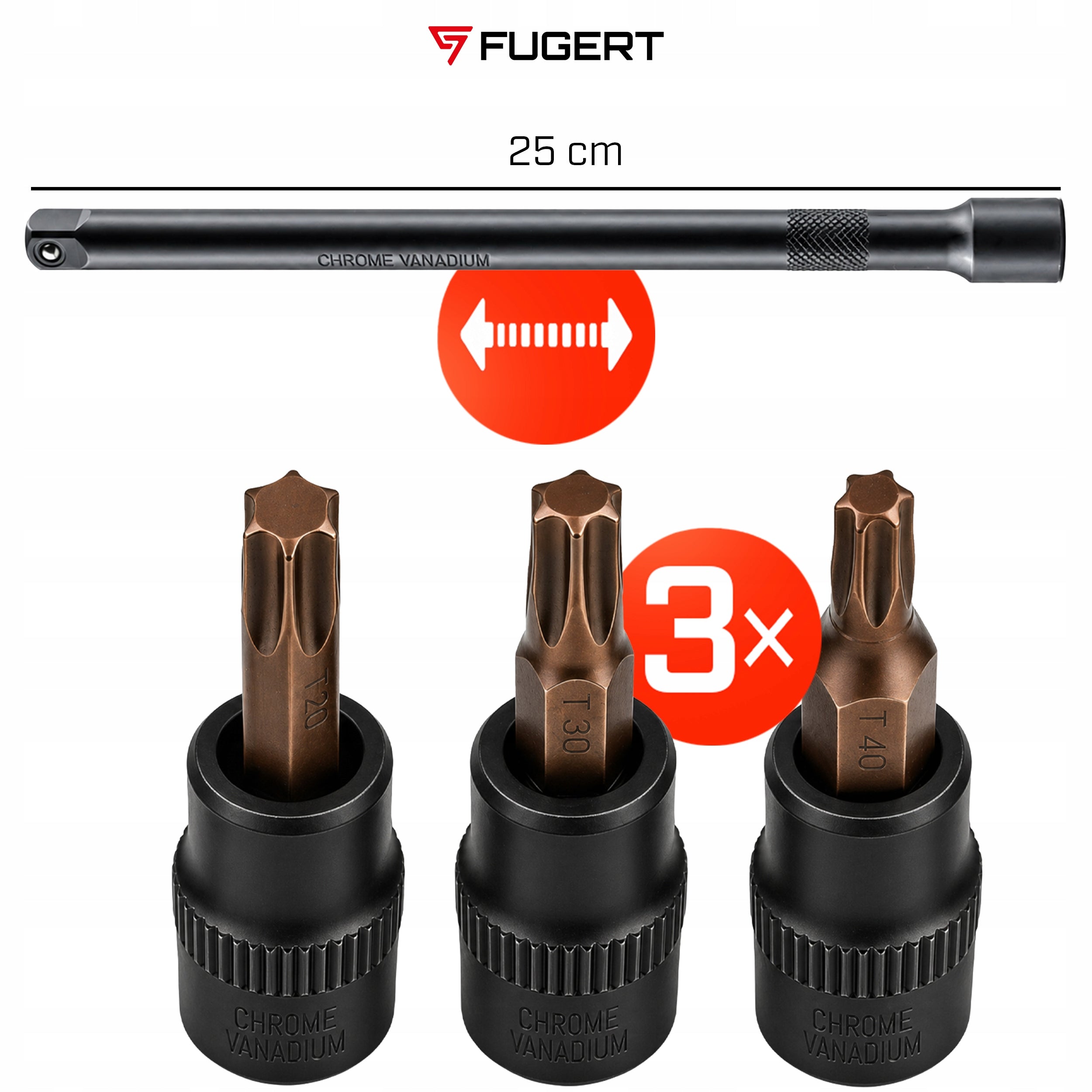 Raktas su momentine galva 3/8", 10–60 Nm, su antgaliais ir kalibravimo sertifikatu