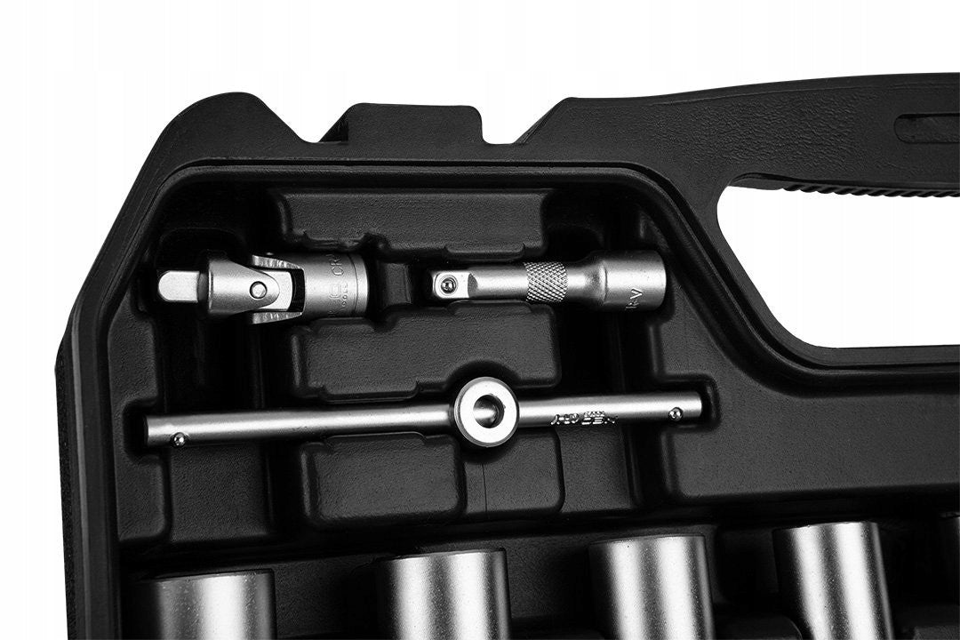 Raktu rinkinys NEO TOOLS, 110 dalių, 1/2", 1/4", lagamine