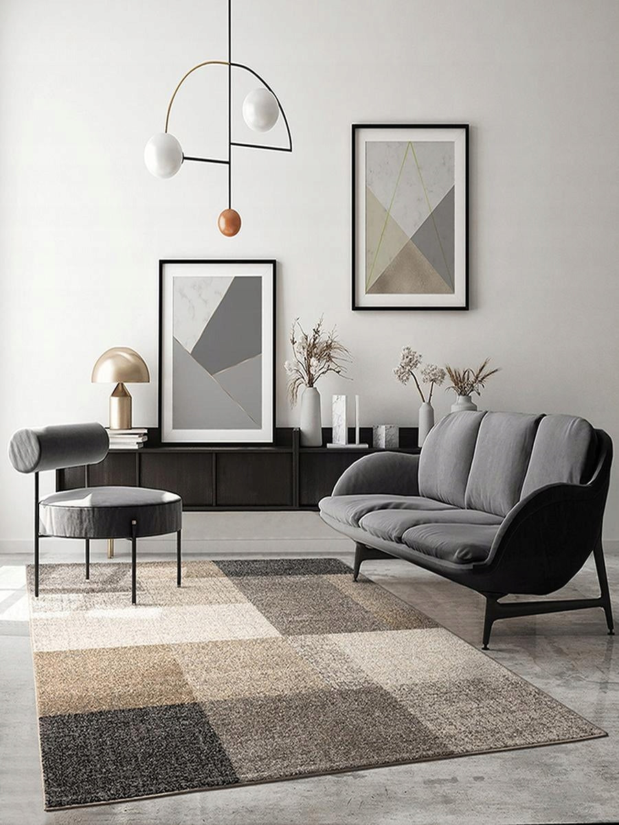 carpet short hair geometric pattern Pearl the carpet beige-grey 140x200 Brand the carpet