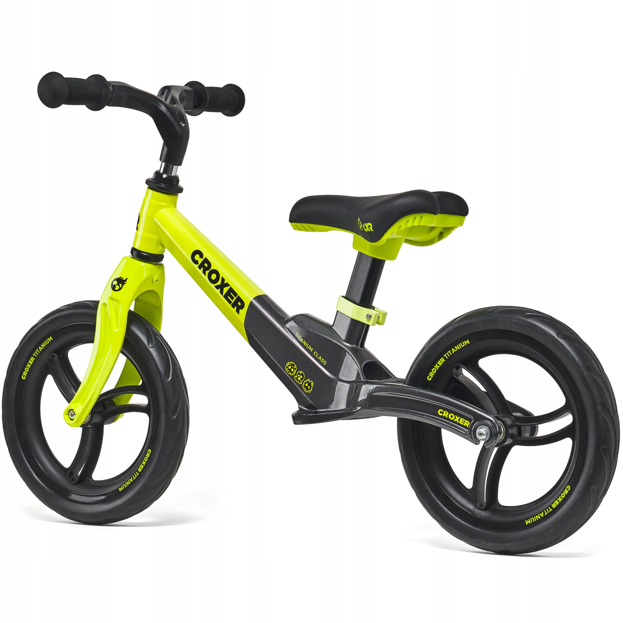 Vaikiškas paspirtukas Croxer Titanium Pro, juodas/žalias