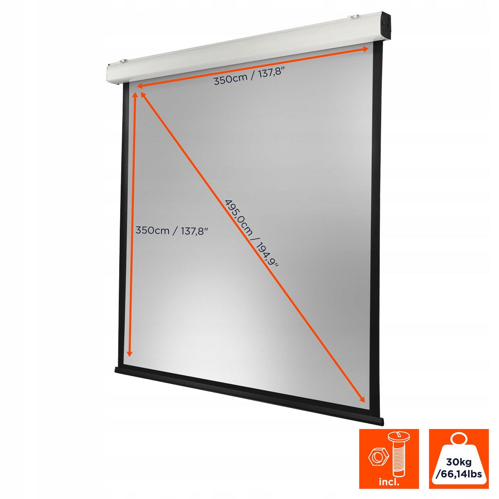 celexon Expert XL 350 x 350 cm electric projection screen 1:1 (199") Model Expert XL 350 x 350 cm elektryczny