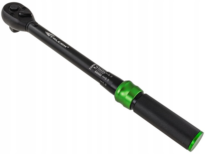 Raktas su momentine užraktu 1/2", 10–60 Nm, CRV, su dėklu, atitinka ISO 6789