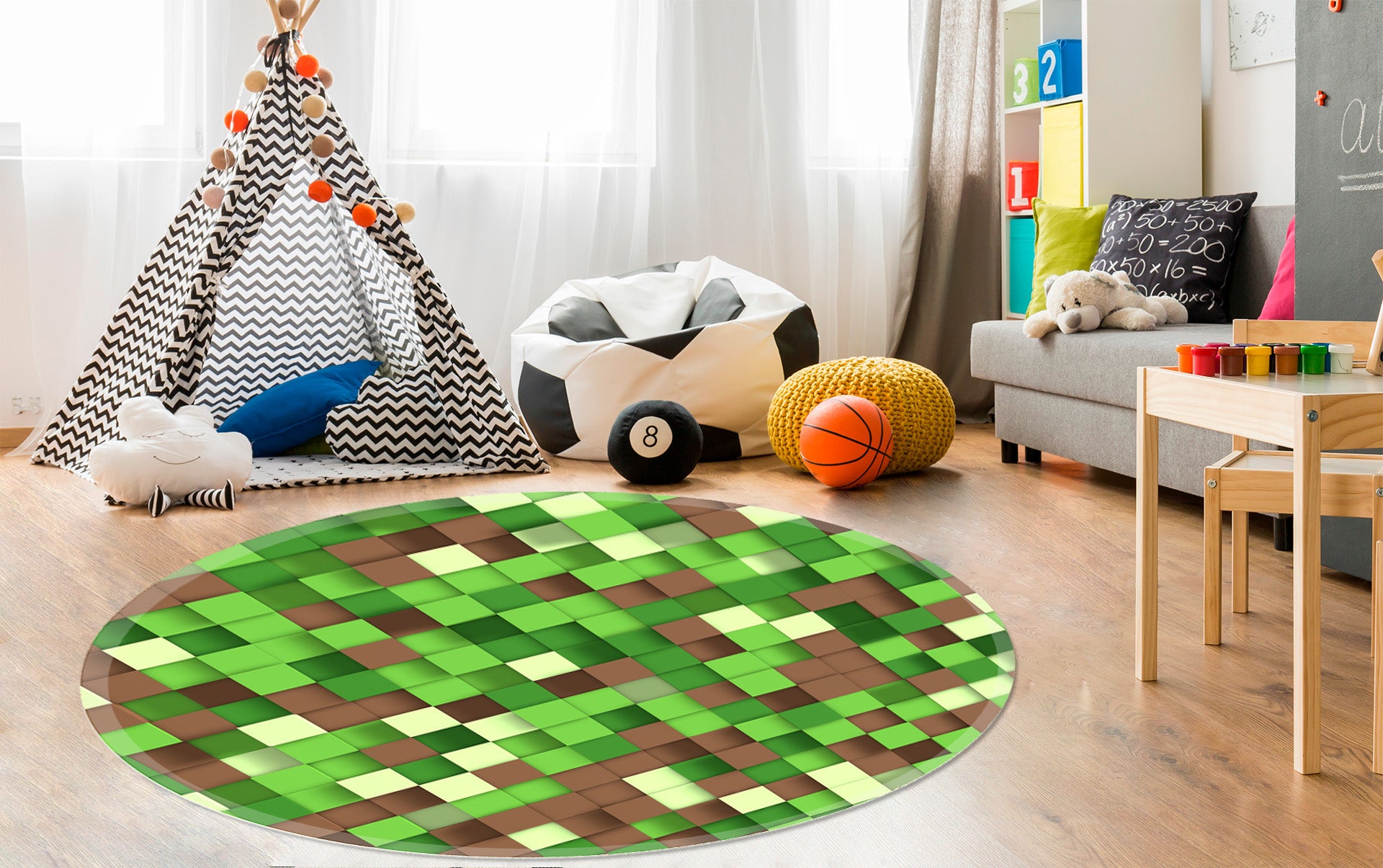 chair mat like minecraft squares mosaic 100 cm Brand matoMAT