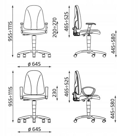 chair swivel chair EVITA synchro black c11 adjustable armrests Packaging status original