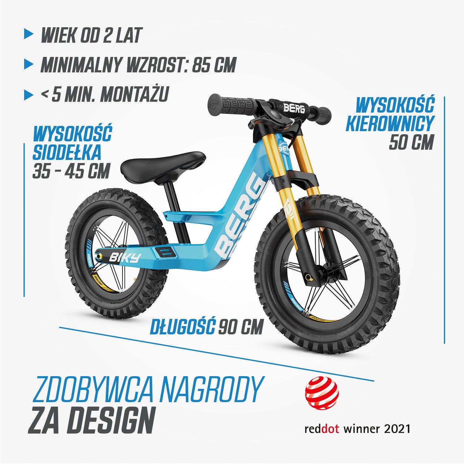 children's balance bike BERG Biky Cross 12 inches from 2,5 blue