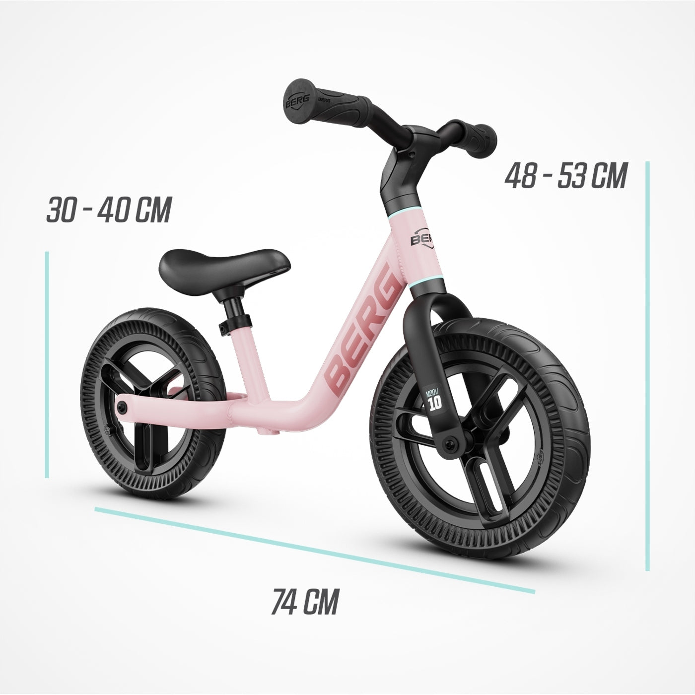children's balance bike BERG MOOV 10, 10 inches from 2 years pink Color pink