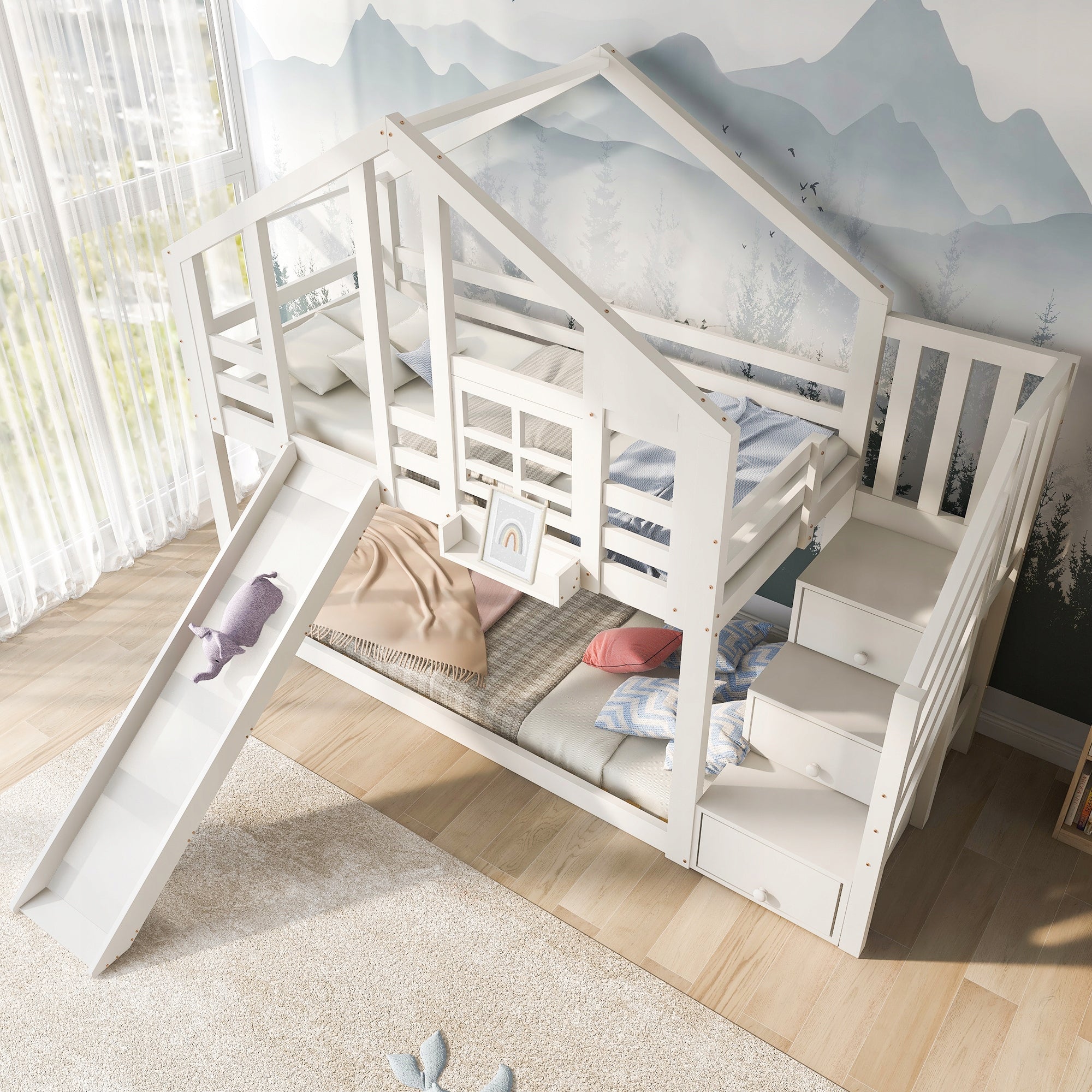 children's bed Tree house 90 x 200 cm*2 bunk bed White Manufacturer code 6923584684302