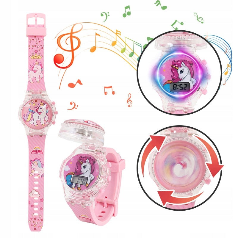 children's watch ROTATING for girls UNICORN unicorn MUSIC LIGHT