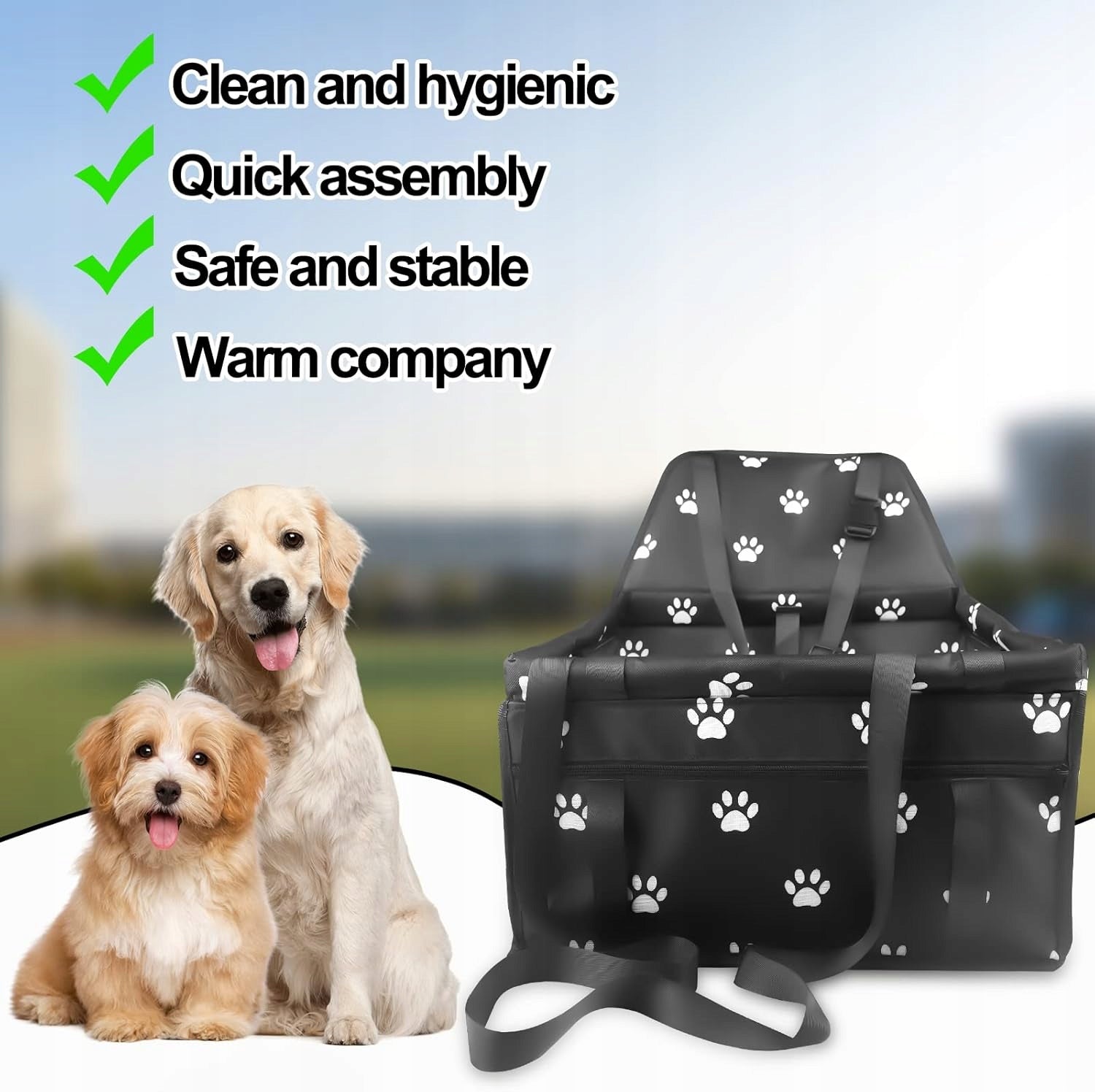 Newaner 40×34×25 cm dog car seat