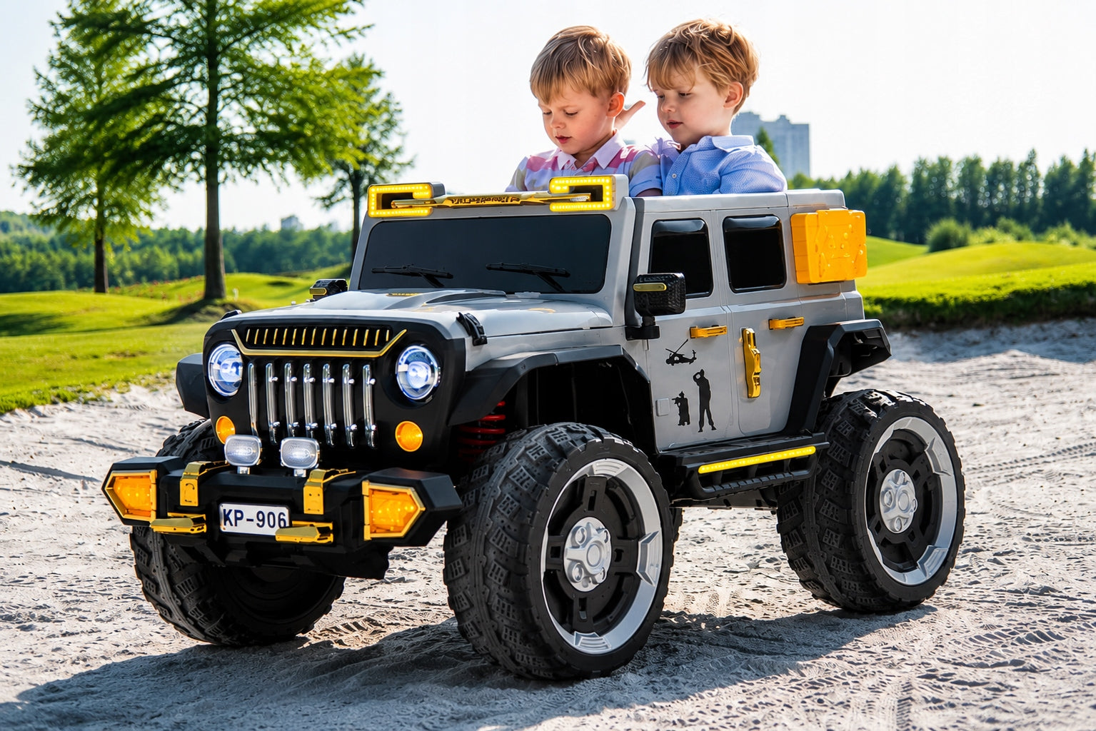 LARGE JEEP 4x4 XXL FOR CHILDREN'S BATTERY EVA PILOT LED MP3 EVA PREMIUM