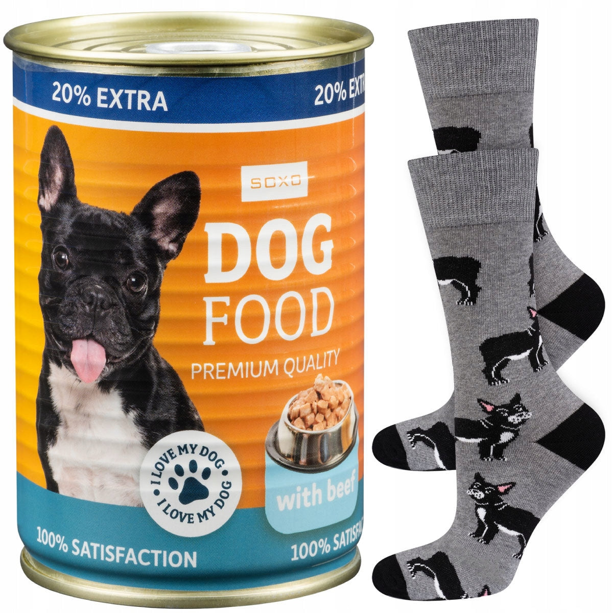 Socken für Herren Soxo Bulldog, grau 