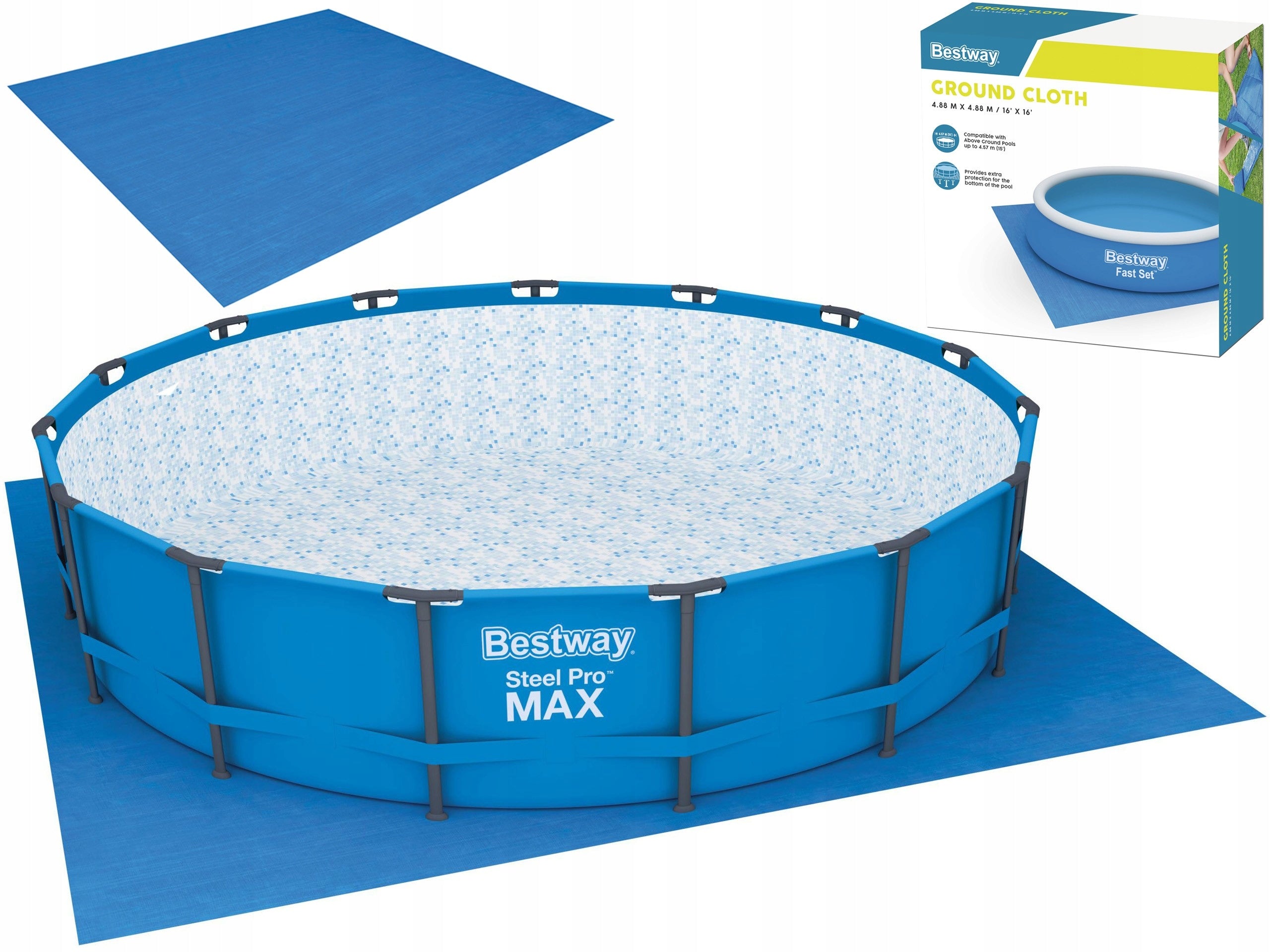durable large MATA 488x488 cm 16FT tarpaulin for swimming pool 14 and 15FT pad