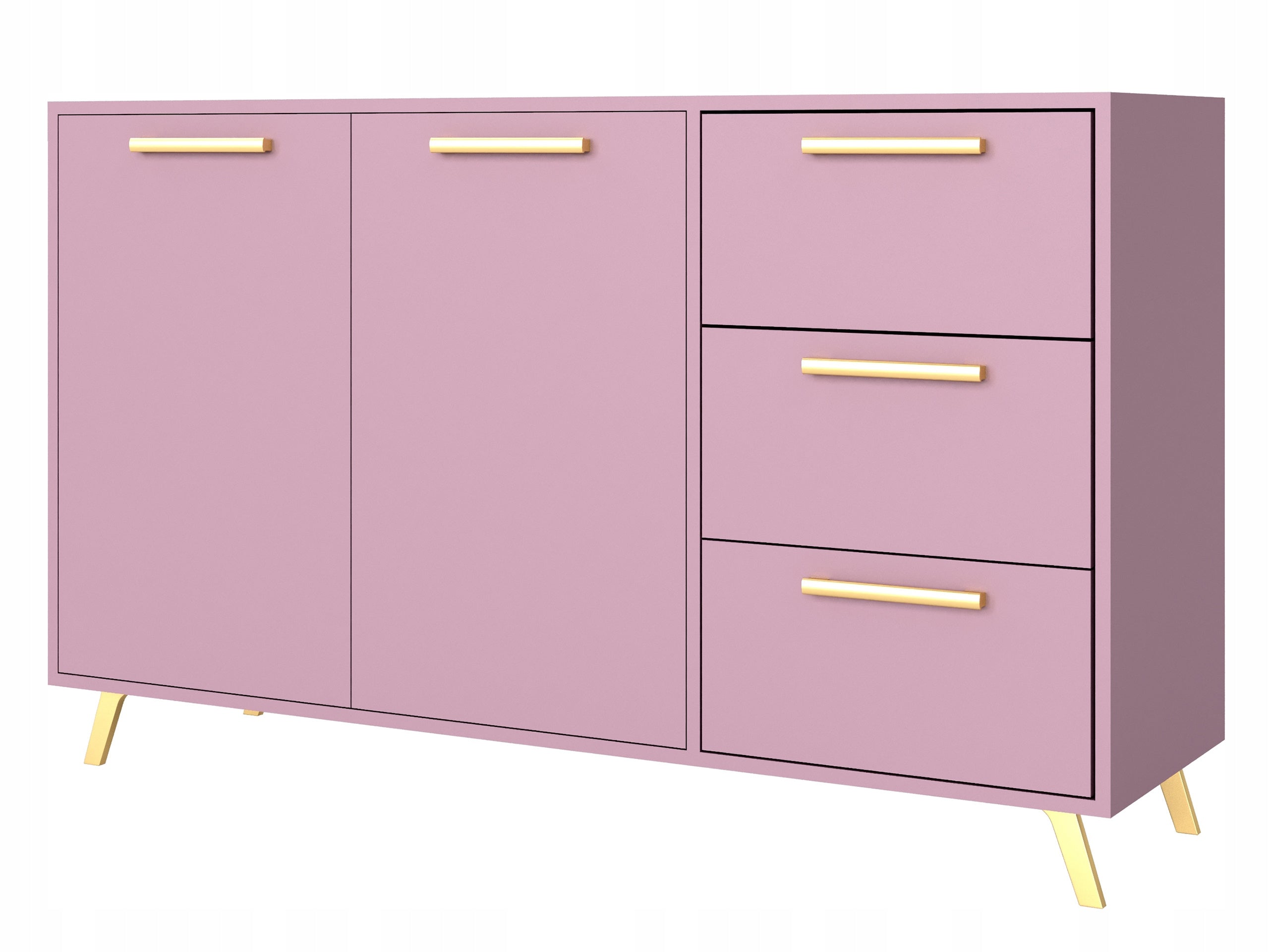 Kommode Bali, rosa/gold 