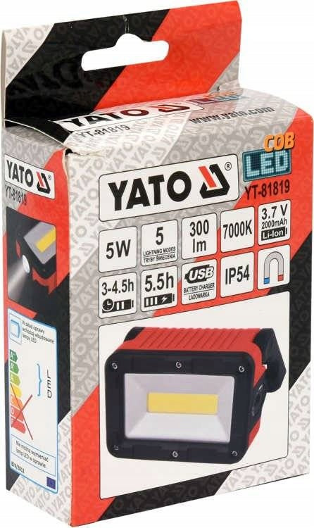 Nešiojama Yato YT-81819 prožektorius, 5 W COB LED, 300 lm