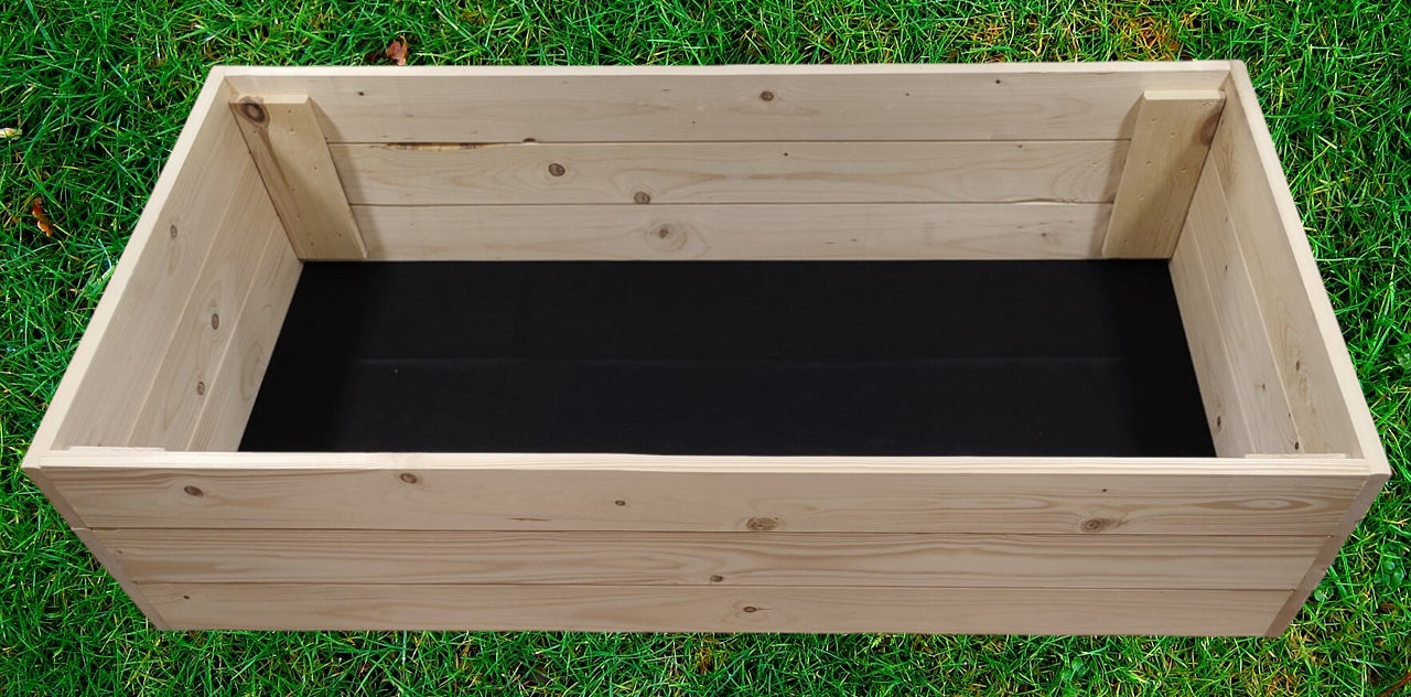 Medinė daržovių dėžė, 60x120 cm, aukštis 27 cm