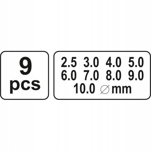 Oda perforatorių rinkinys YATO, 9 vnt.
