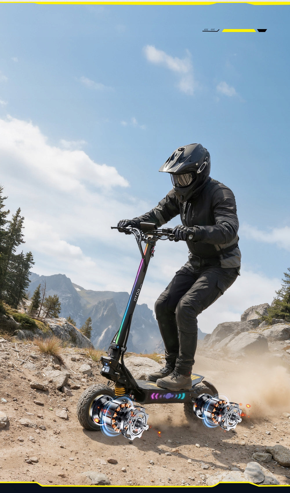 electric scooter folding OOTD T10 PRO 2600W range 70KM 52V 23.4Ah PL Engine power 2600 W